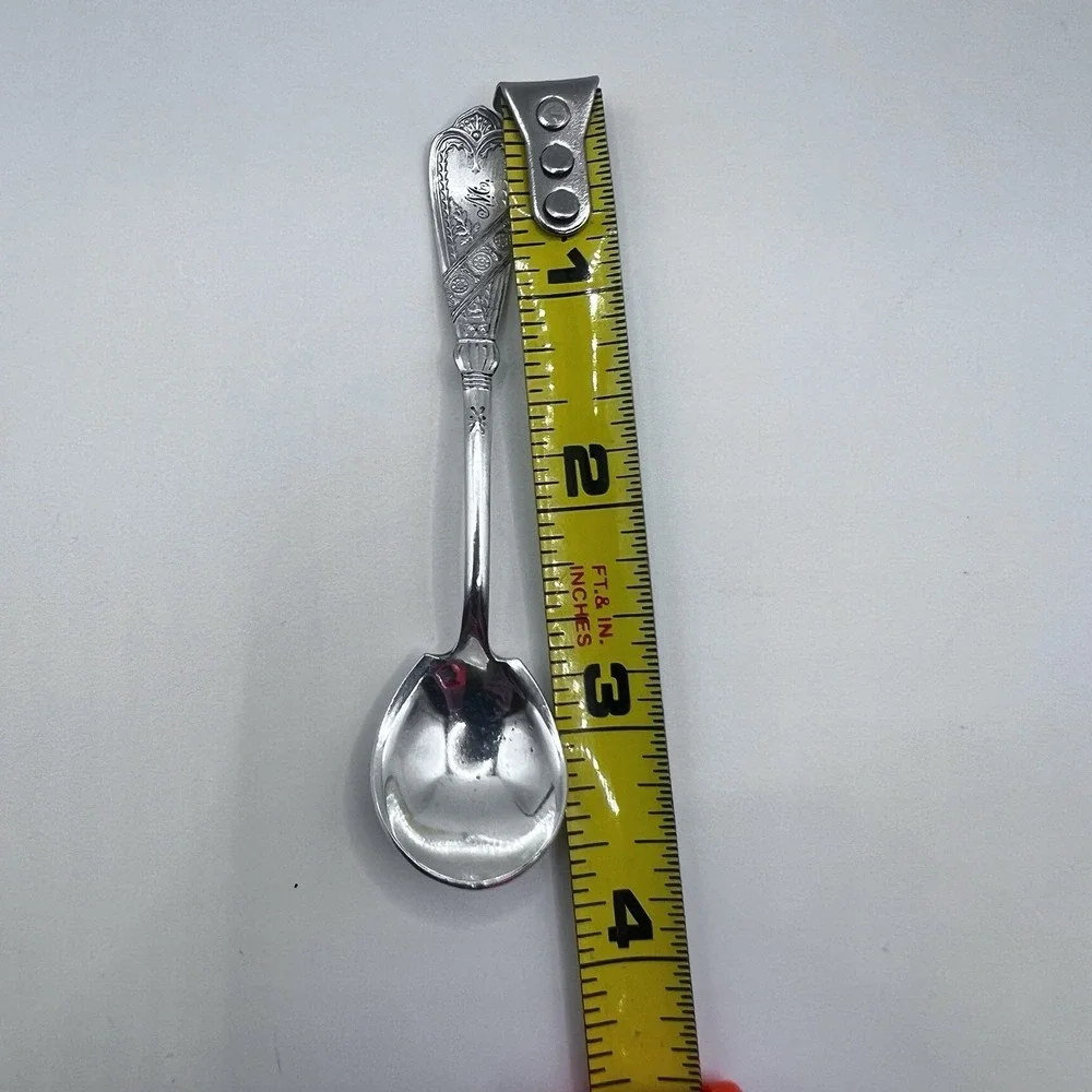 Rogers & Bros A1 Newport Chicago 1879 Silverplate Master Salt Spoon Monogram M